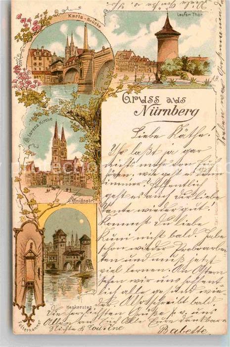 NueRNBERG  CITY Karls Bruecke Laufen Tor Sankt Lorenzkirche Henkersteg
