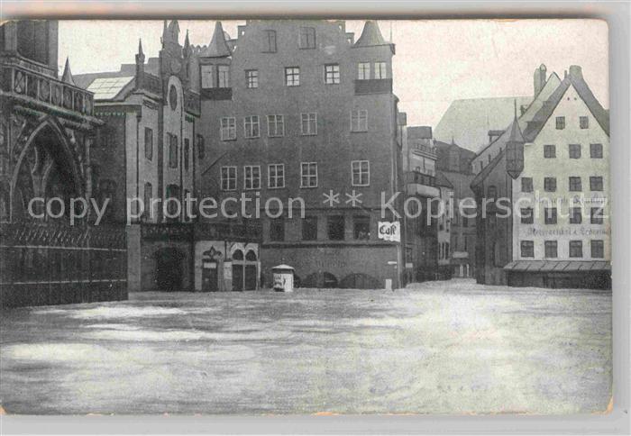 NueRNBERG  CITY Hochwasser Katastrophe 1909 Hauptmarkt Frauenkirche