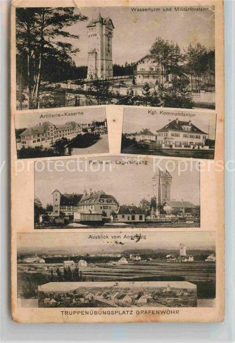 Grafenwoehr Truppenuebungsplatz Wasserturm Militaerforstamt Kommandur Lagereinga