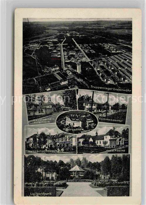 Grafenwoehr Truppenuebungsplatz Fliegeraufnahme Hauptwache Militaergasthof Offiz