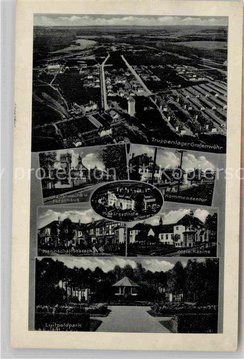 Grafenwoehr Truppenuebungsplatz Fliegeraufnahme Huptwache Forsthaus Militaergast