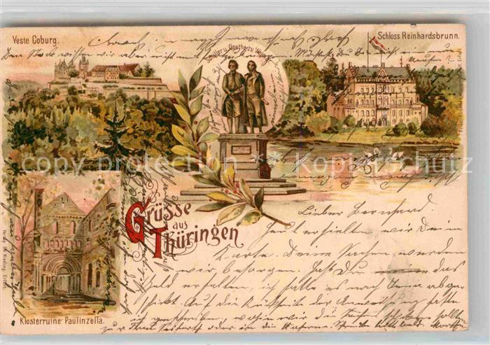 Coburg Bayern Festung Goethe und Schiller-Denkmal