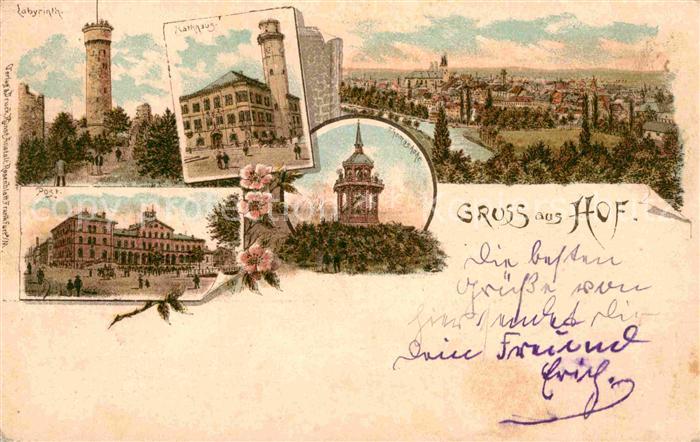 Hof Saale Gesamtansicht Rathaus Post Labyrinth