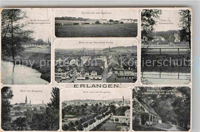 ERLANGEN Bayern Schwabach Villen Neustaedter Kirche Blick vom Burgberg