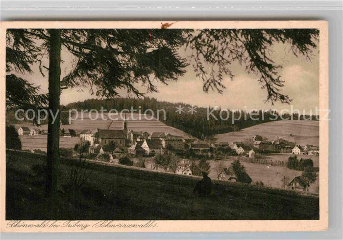 Schoenwald Schwarzwald Ortsansicht mit Kirche