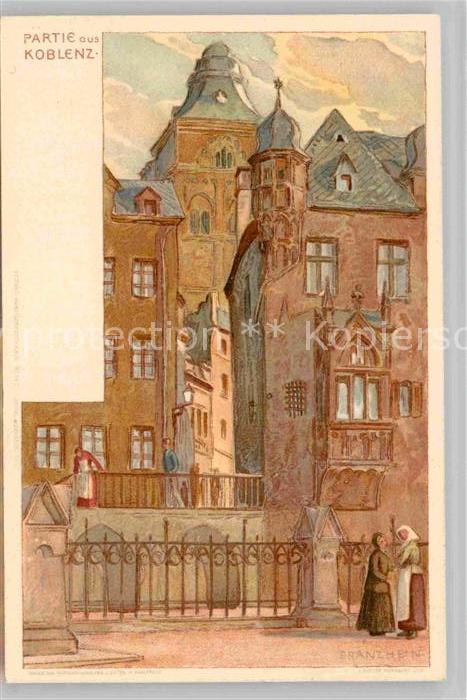 Koblenz Rhein Ortsmotiv Kuenstlerkarte