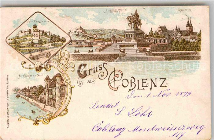 Coblenz Koblenz Fort Constantin Denkmal Kaiser Wilhelm I Castorkirche Alte Haeus