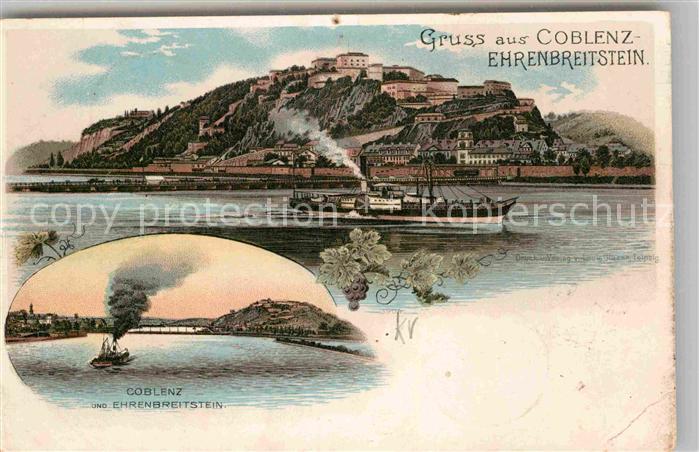 Coblenz Koblenz Festung Ehrenbreitstein Rheindampfer