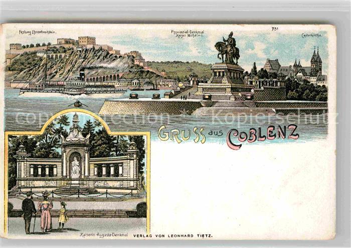 Coblenz Koblenz Festung Ehrenbreitstein Denkmal Kaiser Wilhelm I Castorkirche Ka