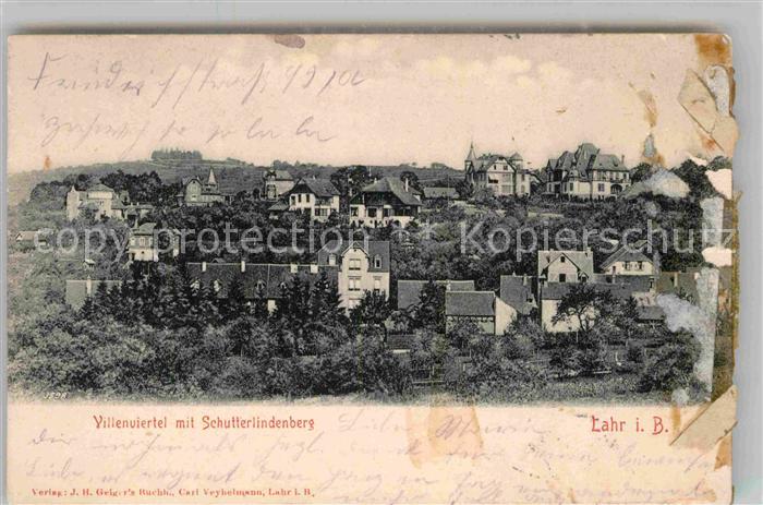 Lahr Schwarzwald Villenviertel mit Schutterlindenberg