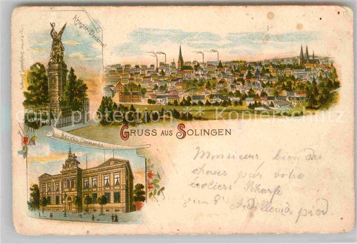 Solingen Krieger Denkmal Panorama Bezirks Commando