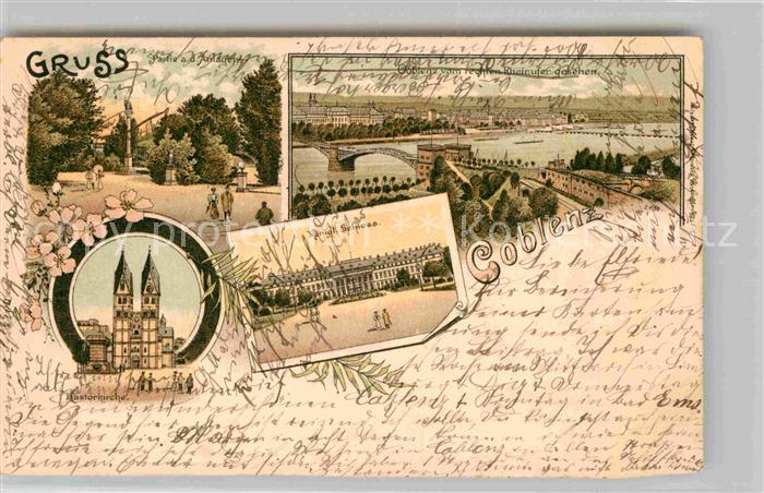 Coblenz Koblenz In den Anlagen Castorkirche Rheinpartie Kgl Schloss