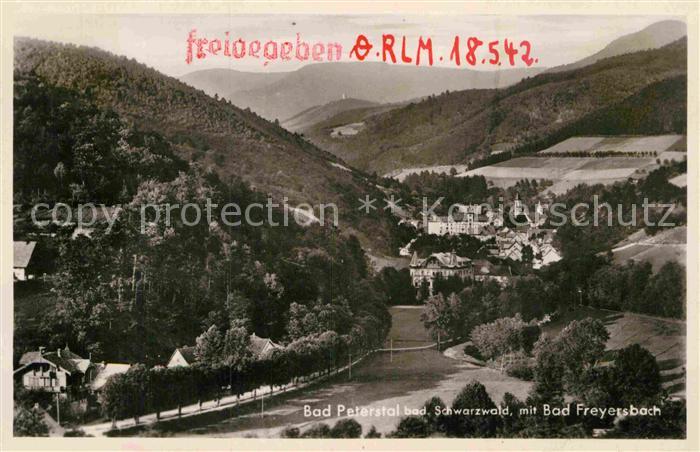 Bad Peterstal-Griesbach Panorama Stempel auf AK freigegeben