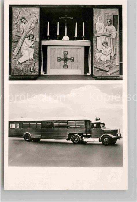 Koenigstein Taunus Missionswagen der Ostpriesterhilfe Altar