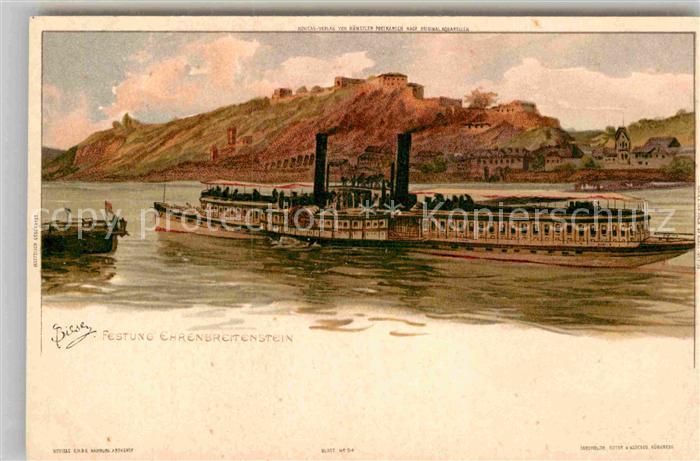 Coblenz Koblenz Festung Ehrenbreitstein Rheindampfer