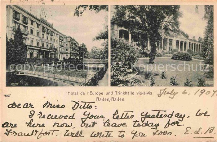 BADEN-BADEN BW Hotel de Europe und Trinkhalle
