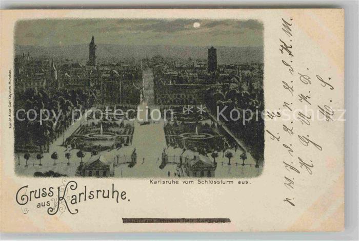 Karlsruhe Baden Blick vom Schlossturm