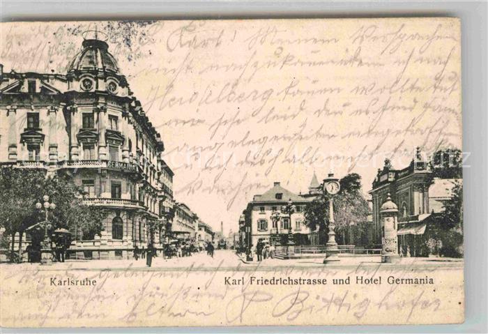 Karlsruhe Baden Karl Friedrich Strasse mit Hotel Germania