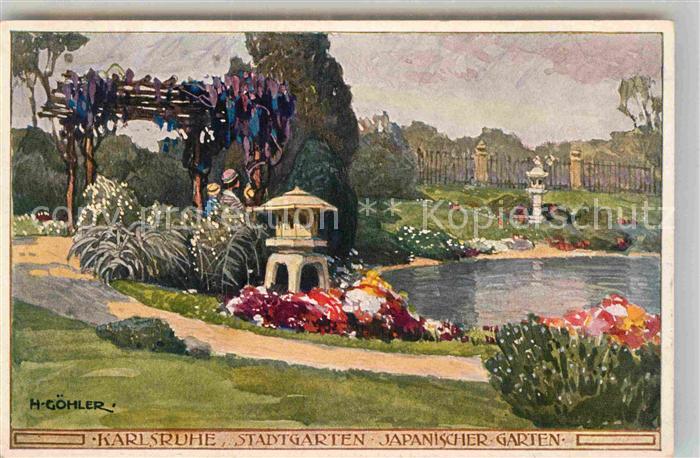 Karlsruhe Baden Japanischer Garten im Stadtgarten