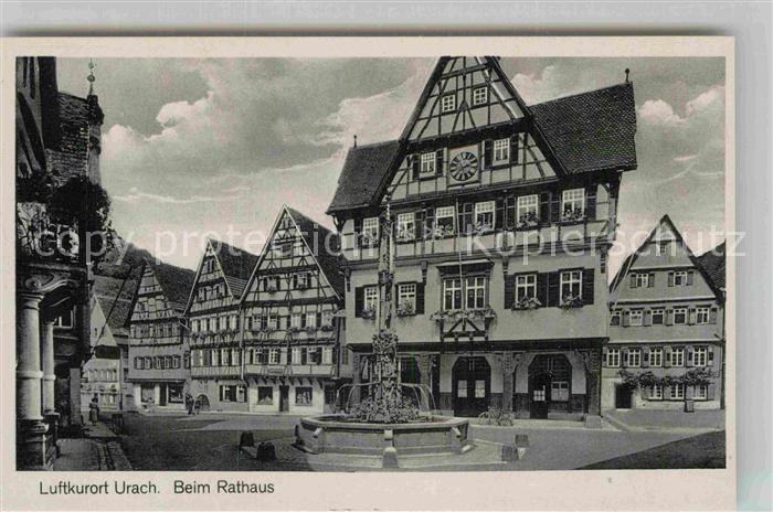 Urach Bad Rathaus Brunnen