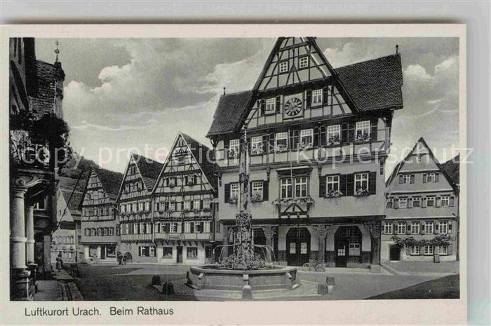 Urach Bad Rathaus Brunnen