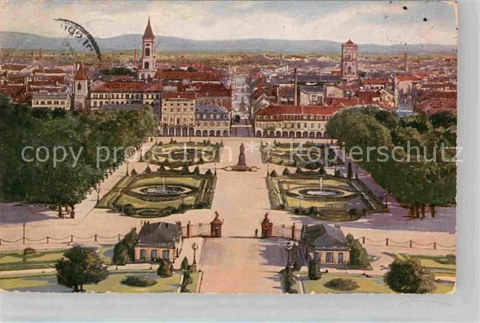 Karlsruhe Baden Blick vom Schlossturm