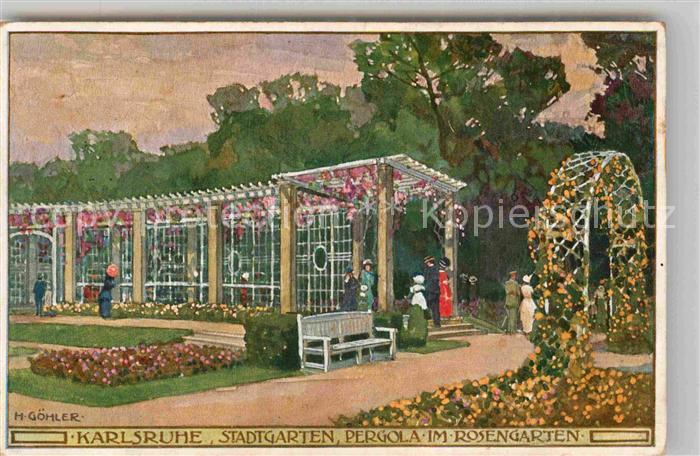Karlsruhe Baden Stadtgarten Pergola im Rosengarten