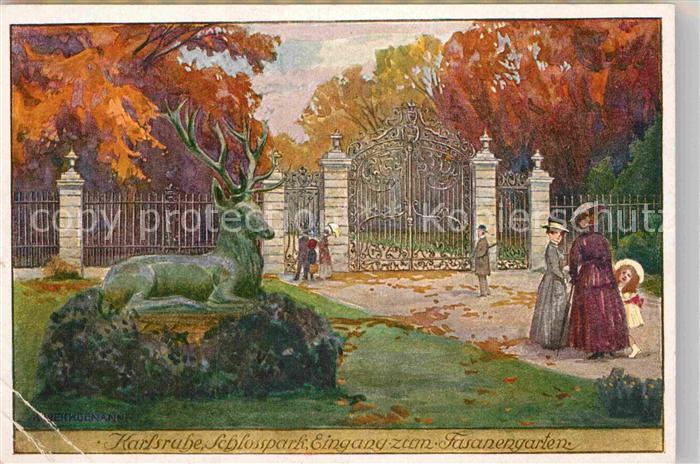 Karlsruhe Baden Schlosspark Eingang zum Fasanengarten