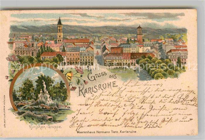 Karlsruhe Baden Panorama Nymphen Gruppe
