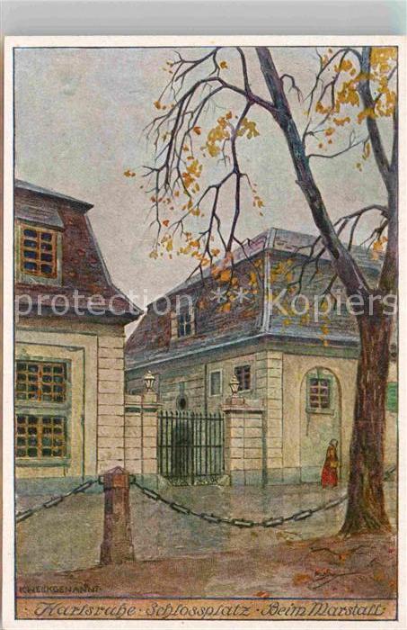 Karlsruhe Baden Schlossplatz Beim Marstall