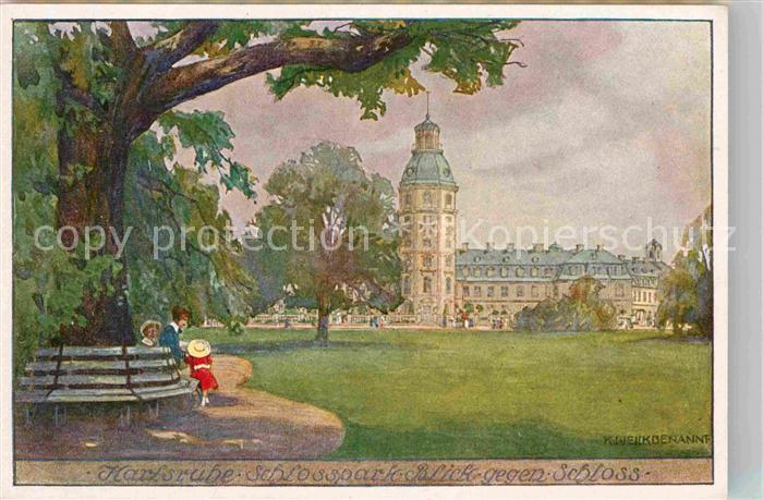 Karlsruhe Baden Schlosspark mit Schloss