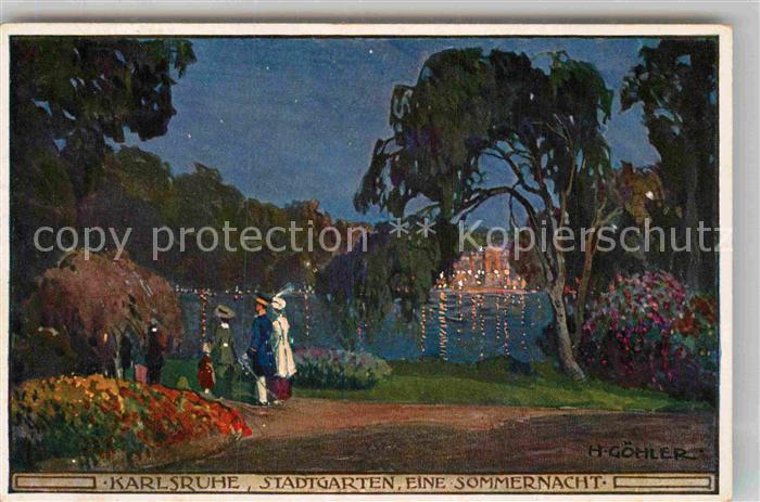 Karlsruhe Baden Stadtgarten Eine Sommernacht