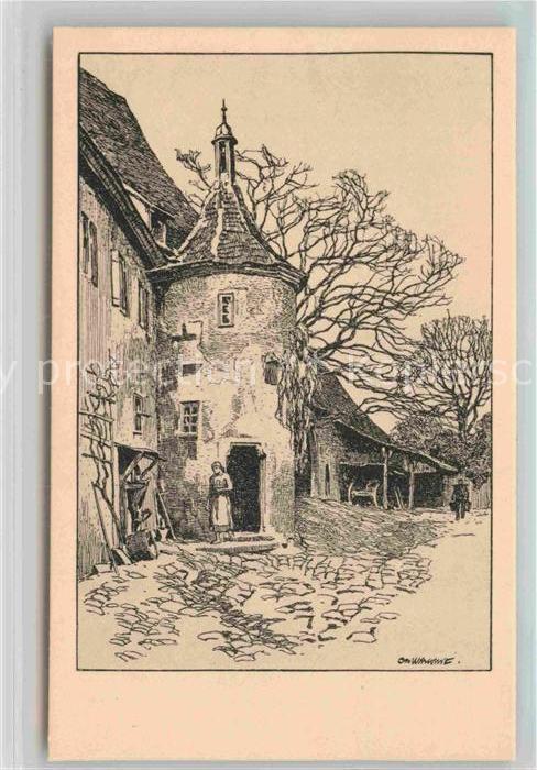 Hohenentringen Tuebingen Schlosshof Kuenstlerkarte