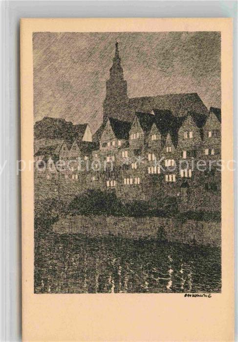 TueBINGEN BW Stiftskirche Nachtaufnahme