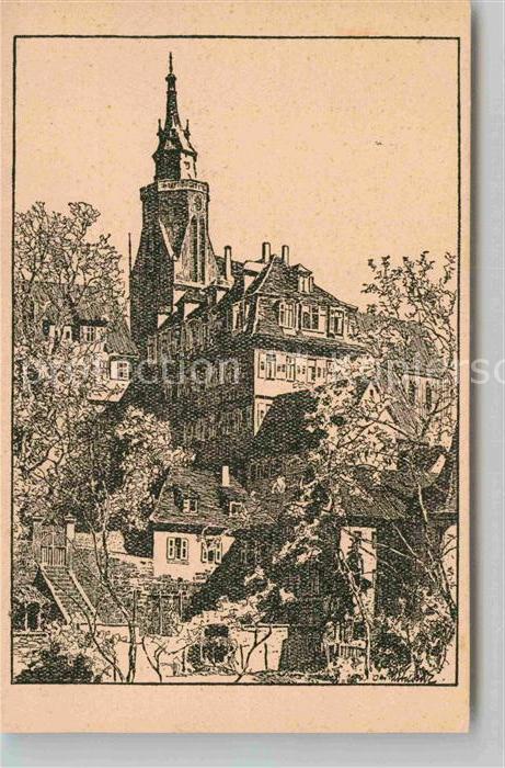 TueBINGEN BW Stiftskirche alte Aula Federzeichnung Ubberlohde