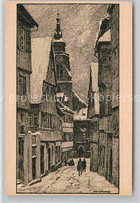 TueBINGEN BW Stiftskirche Federzeichnung Ubberlohde