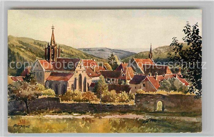 Bebenhausen Tuebingen Kuenstlerkarte Marschall Kirche