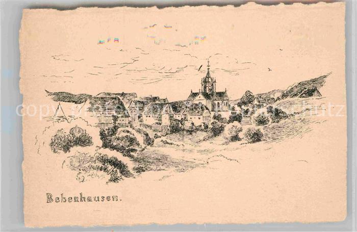 Bebenhausen Tuebingen Panorama Kuenstlerkarte