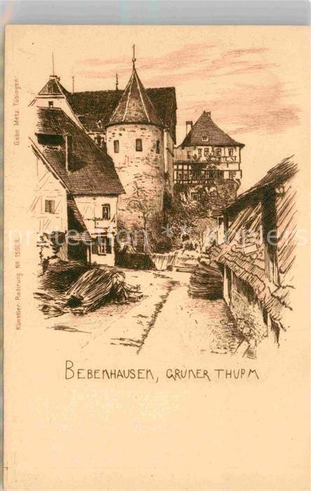 Bebenhausen Tuebingen Gruener Turm Kuenstlerkarte