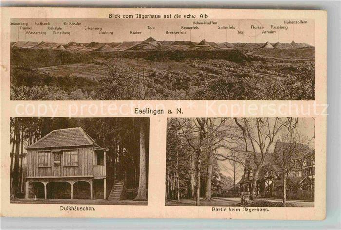Esslingen Neckar Jaegerhaus Dulkhaeuschen Panorama Alb