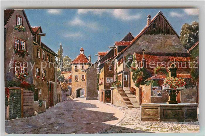 ueberlingen Bodensee Aufkircherstrasse Aufkircher Tor Kuenstlerkarte