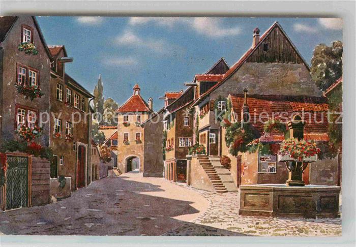 ueberlingen Bodensee Aufkircherstrasse Aufkircher Tor Kuenstlerkarte