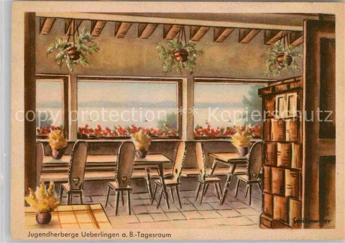 ueberlingen Bodensee Jugendherberge Tagesraum Kuenstlerkarte