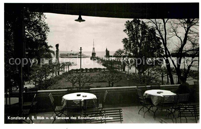 Konstanz Bodensee Terrasse des Konziliumsgebaeudes
