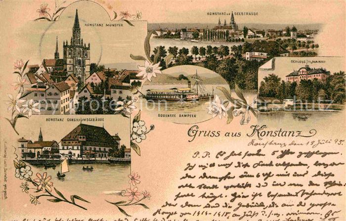 Konstanz Bodensee Panorama Muenster Konziliumsgebaeude Bodensee Dampfer