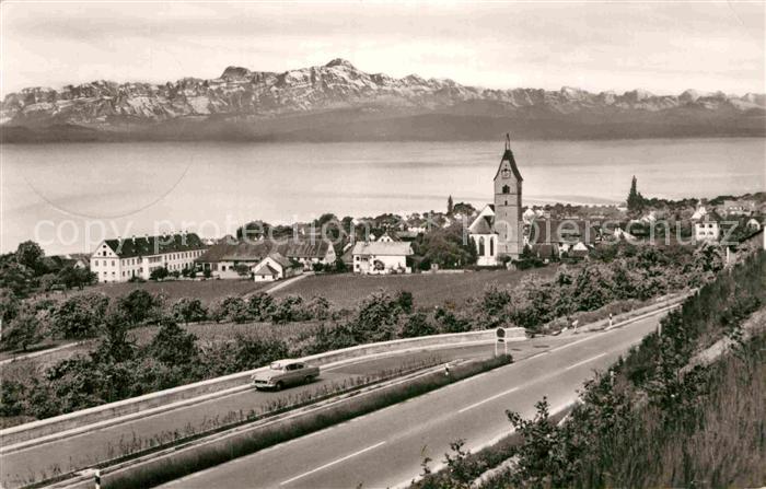 Hagnau Bodensee Panorama mit Alpen