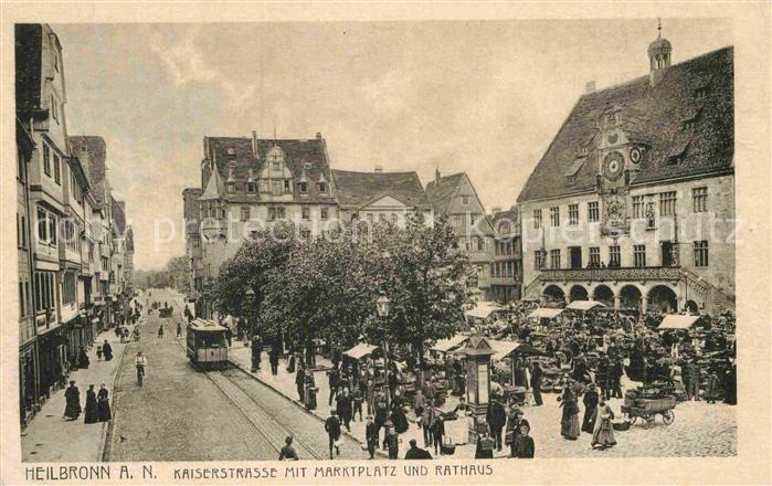 Heilbronn Neckar Kaiserstrasse Marktplatz Rathaus