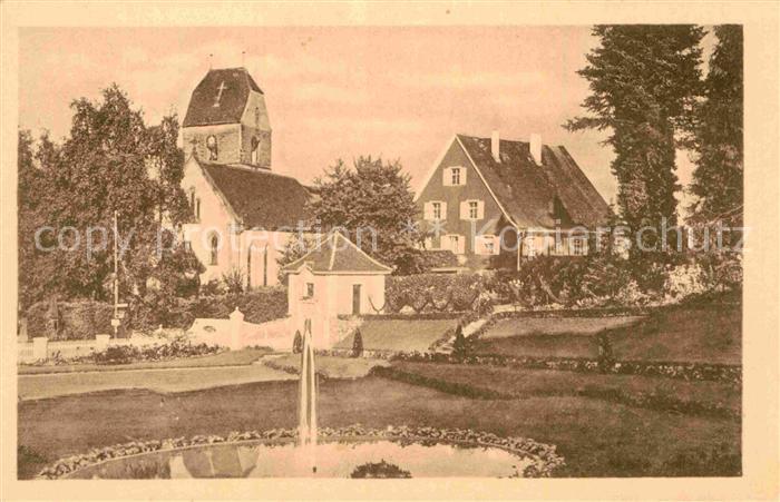 Bodman Bodensee Blick vom Schloss auf Kirche