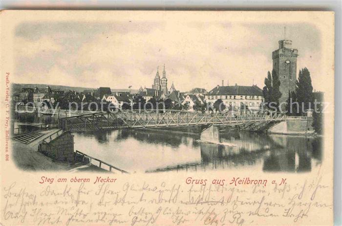 Heilbronn Neckar Steg am oberen Neckar