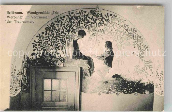 Heilbronn Neckar Wandgemaelde Die Werbung im Vorzimmer des Trauraumes
